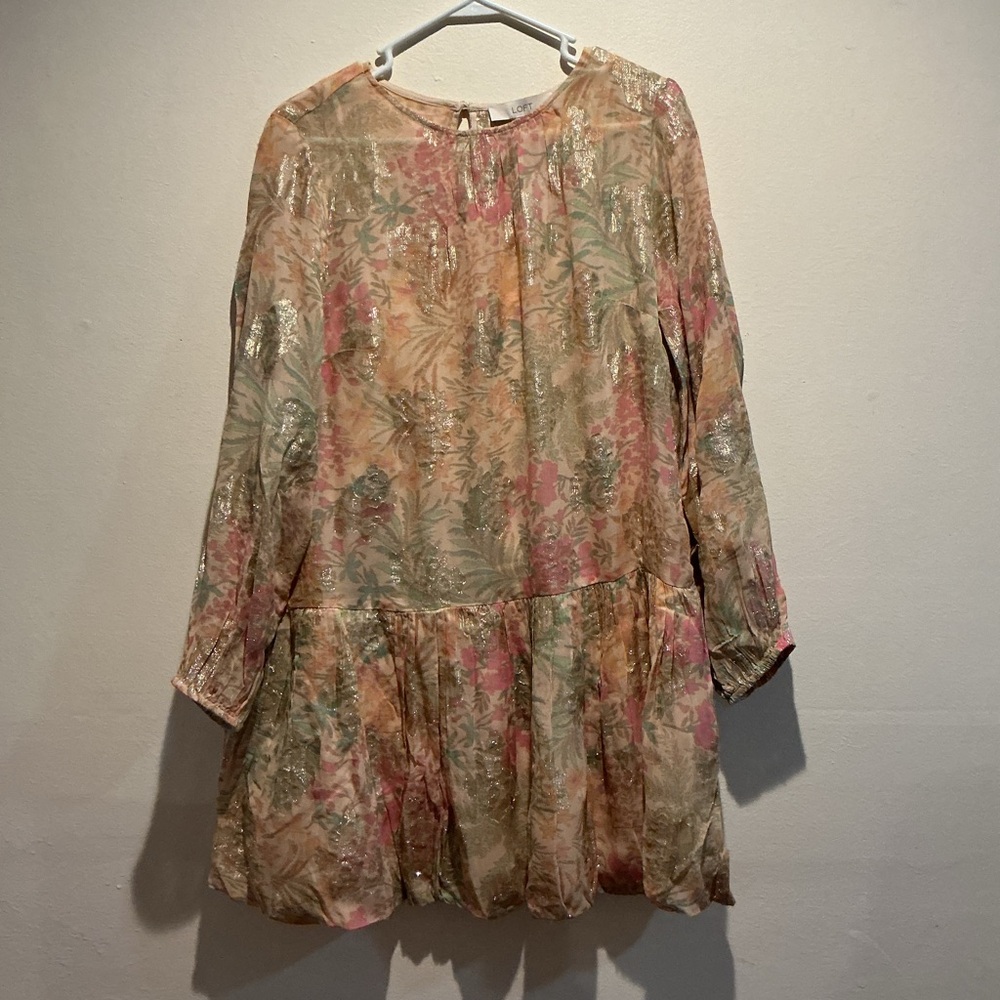 LOFT Multicolor Floral Dress